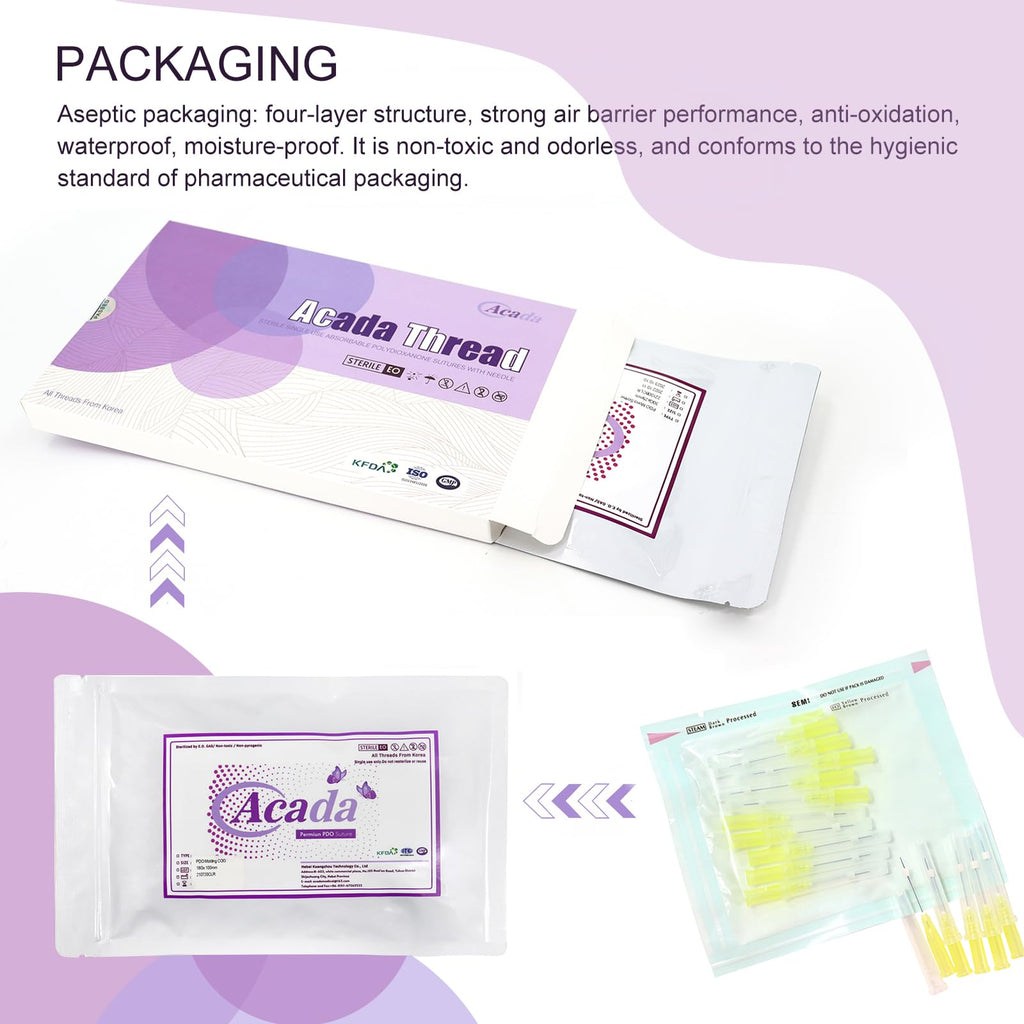 PDO Mono Smooth Collagen Threads for Face Lift 26G60mm - 20pcs