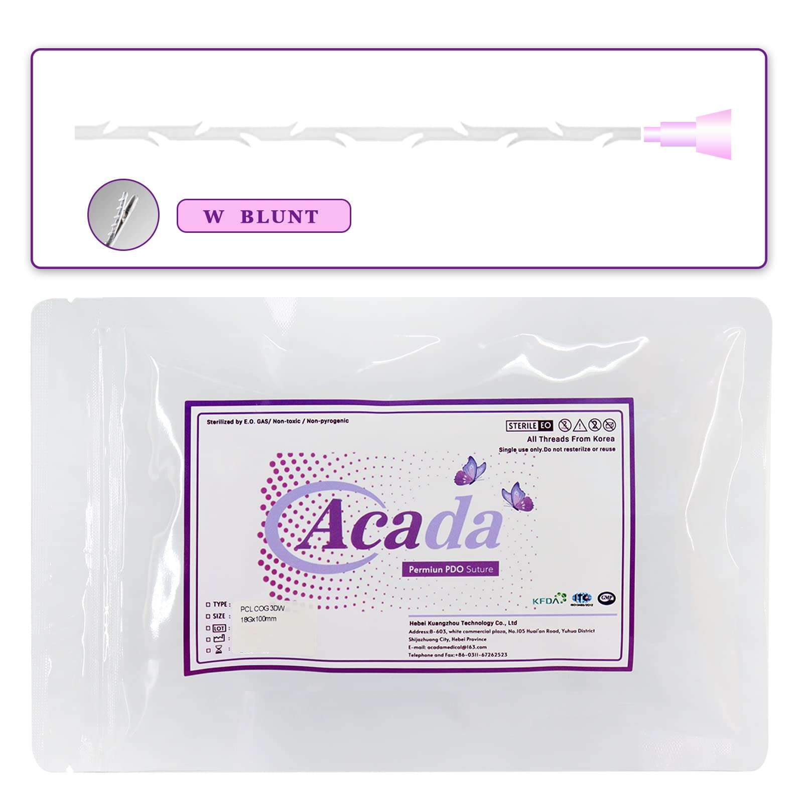 PCL Face Lift Threads Cog 3D 360R Bi-direction Cog Type B Blunt 20pcs 18G-100mm