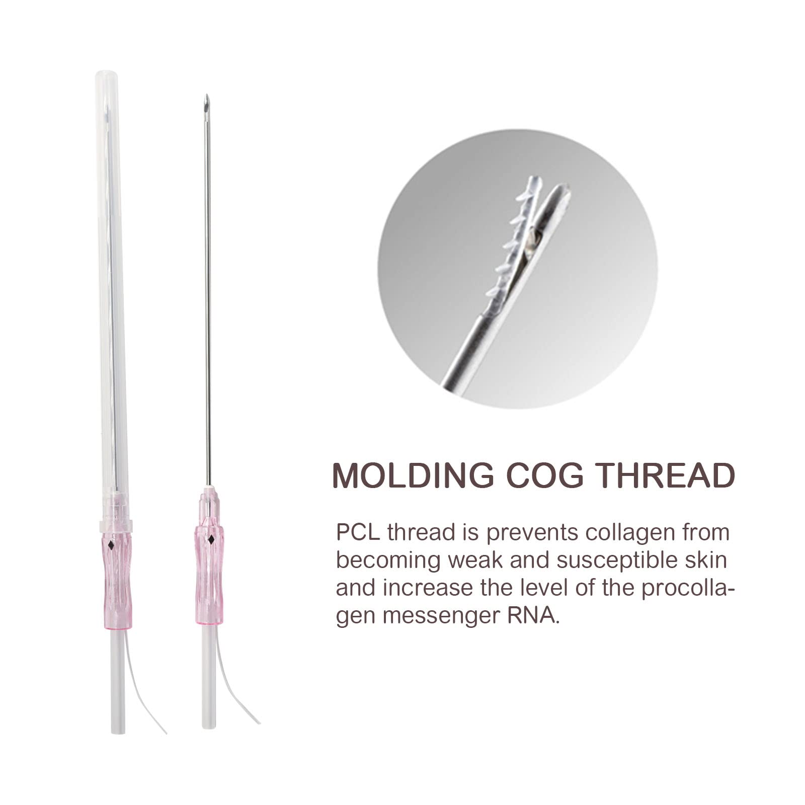 PCL Face Lift Threads Cog 3D 360R Bi-direction Cog Type B Blunt 20pcs 18G-100mm