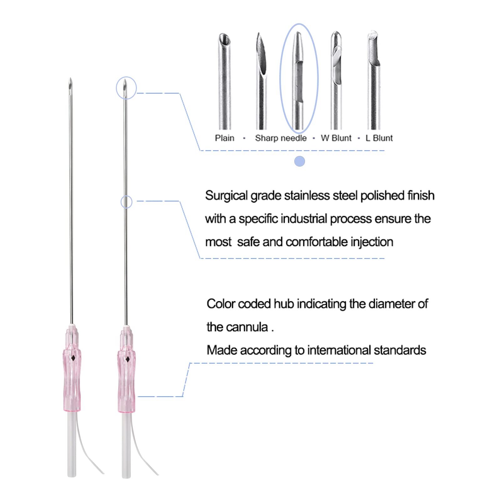 PCL Face Lift Threads Cog 3D 360R Bi-direction Cog Type B Blunt 20pcs 18G-100mm